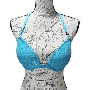 Victoria's Secret Teal Push Up Racerback Bra Size 34C NWT